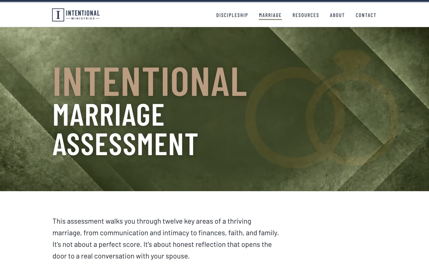 Marriage Assessment website